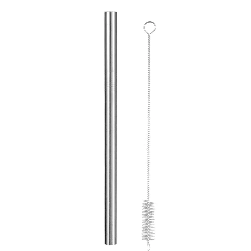 bubble tea straw Многоразовая металлическая соломинка из нержавеющей стали для питья, согнутая прямая красочная соломинка, экологичные портативные соломинки с кистью - Цвет: bubble tea straw