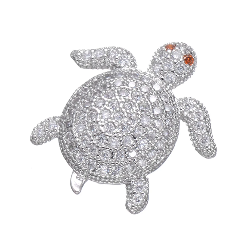 5 шт. микро паве ювелирные изделия Сияющий Циркон черепаха шармы для изготовления