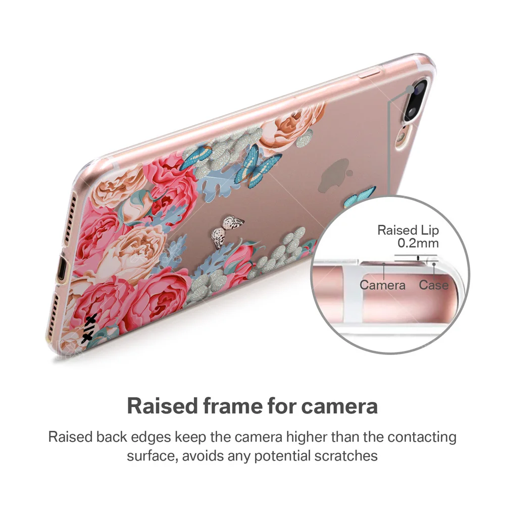 ХIХ 2017 новые поступления для funda iPhone 6S Чехол 5 5S 6 7 8 Plus X Розовые цветы Тонкий Мягкий