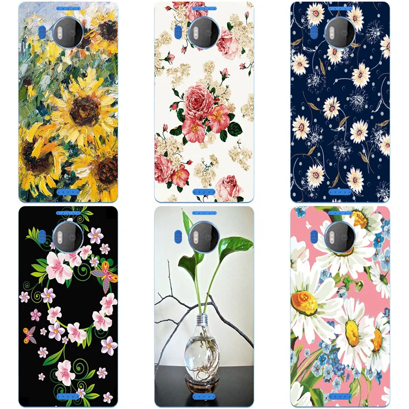 Чехол для Nokia Lumia 950XL цветок мультфильм листья задняя крышка тяжелых случаях