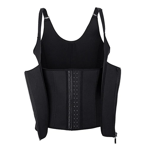 Black SJASTME, Женский корсет, для талии, для тренировок, Cincher, контроль, для тела, формирователь, под грудью, для похудения, черный, с регулируемыми лямками, для пота - Цвет: Black