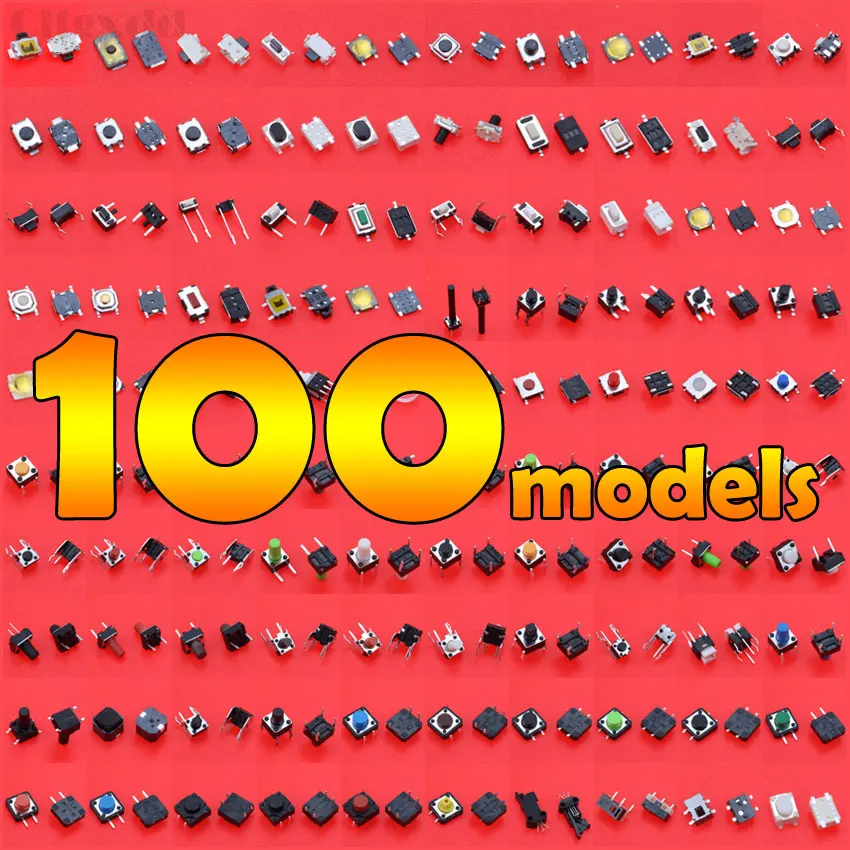 Cltgxdd 100 модели ассорти Микро Кнопочный переключатель сброса мини переключатель листьев SMD DIP 2*4/3*6/4*4*6*6