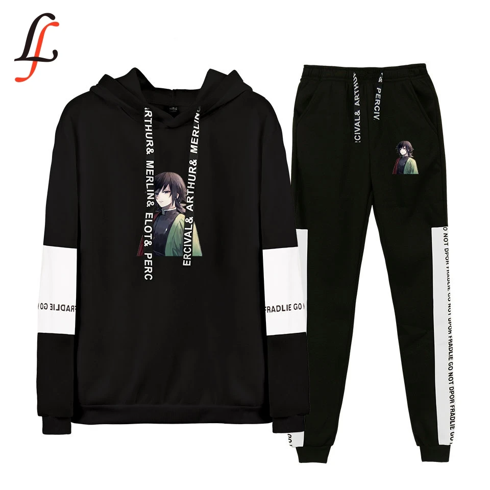 Kimetsu No Yaiba комплект из 2 предметов для женщин хип-хоп толстовки Harajuku унисекс модный