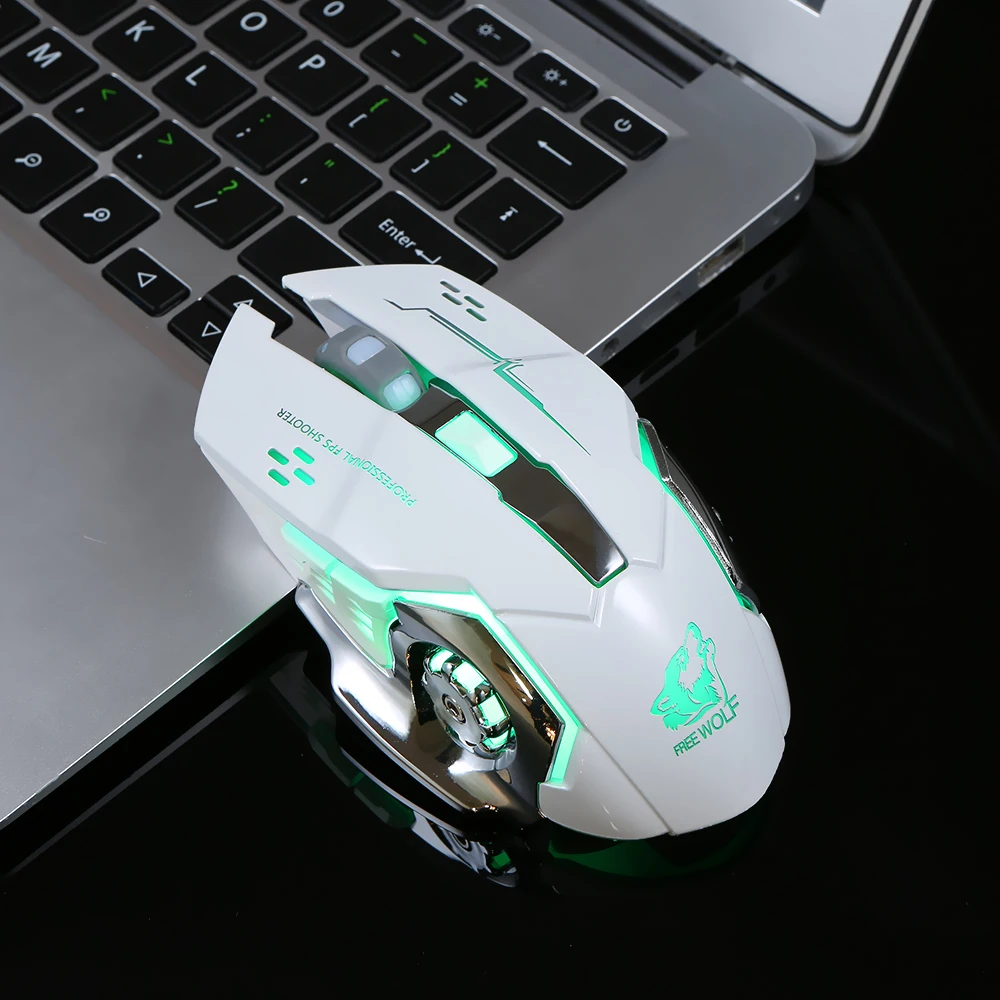 white Беспроводная игровая мышь 2400 dpi регулируемая мышь dpi с 2,4G и 10 m/33ft Длинная передача бесшумные и эргономичные мыши - Цвет: white