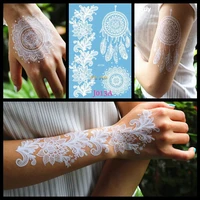 white henna dreamcatcher temporary tattoo for women wedding body art tatoo paste waterproof dream catcher fake tattoo stickers