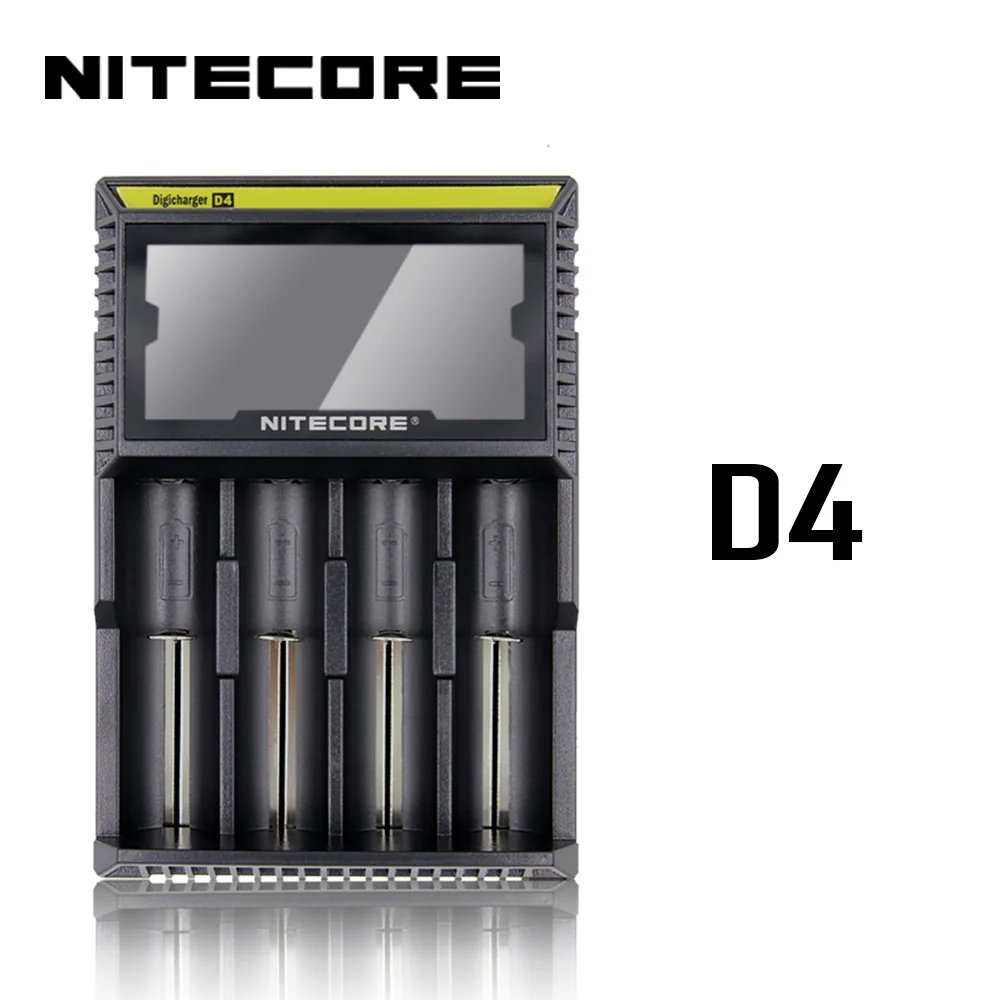 Nitecore D4 D2 I4 I2 Digi зарядное устройство lcd интеллектуальная схема глобальная страховка Li-Ion 18650 14500 16340 26650 зарядное устройство - Цвет: Nitecore D4