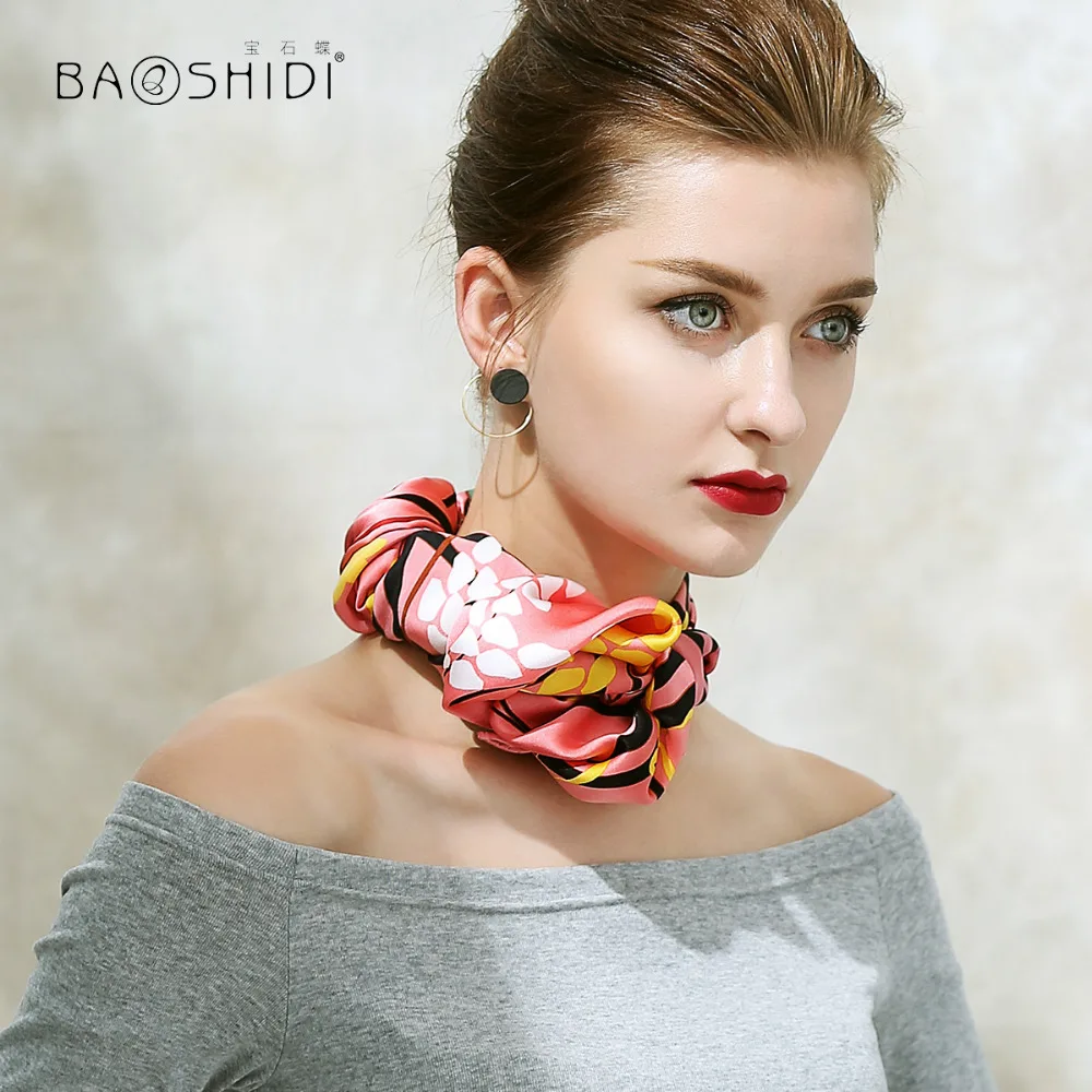 [BAOSHIDI] 2017 Осень Новое поступление 100% шелк 16 момме толстый 90*90 см квадратный шарф