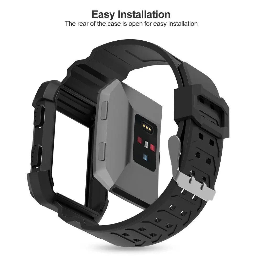 Силиконовый спортивный ремешок для часов для Fitbit Ionic, умный ремешок для часов с защитным чехлом, сменный браслет, браслет