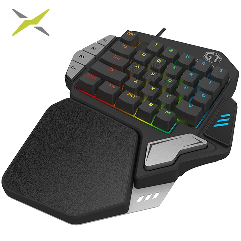 Delux T9X игровая клавиатура с одной рукой программируемая механическая USB Проводная