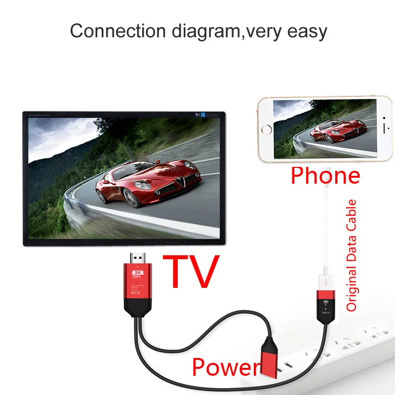 2K HDMI беспроводной Wifi зеркальный Кабель-адаптер для iPhone 11 Pro MAX XS XR 6 7 8 samsung S9 iOS Micro usb type C Android Phone to tv