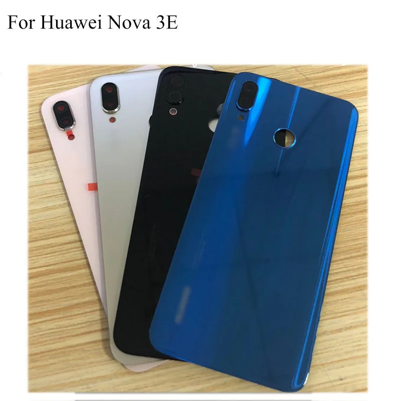Для Huawei Nova 3E 3 E Nova3e Задняя крышка батареи чехол + задняя камера стеклянная линза