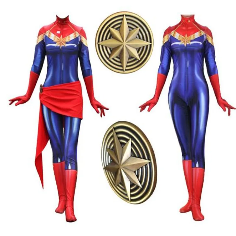 Костюм для косплея в стиле аниме Капитан Марвел костюм детей и взрослых|Костюмы
