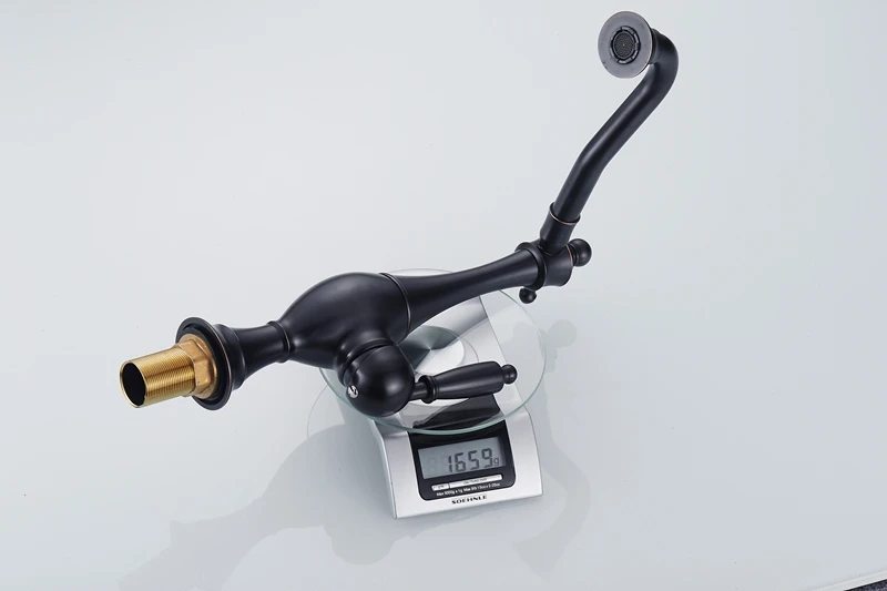 Kitchen Faucet Euro Retro Oil Rubbed Black Bronze Swivel Singe Handle Bathroom Basin Kitchen Deck Mounted Sink Mixer Tap
