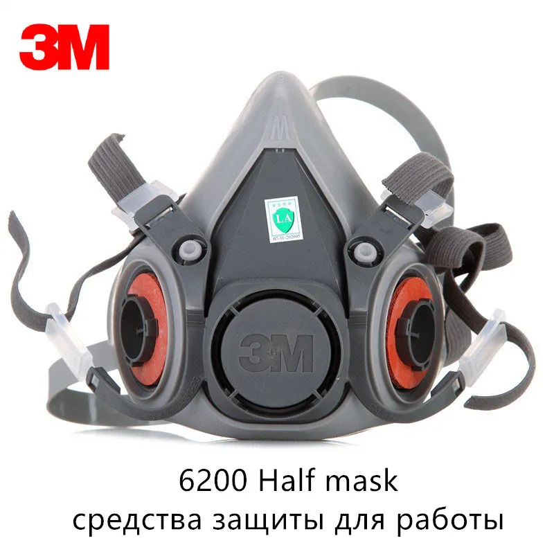 3M, 6200, лицевая маска, противогаз, краска, распыление, химический, низкий уровень обслуживания, респиратор, многоразовая Защитная промышленная маска-фильтр