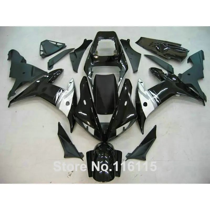 

Полностью литые под давлением Новые ABS Обтекатели набор для YAMAHA YZF R1 2002 2003 белый черный Высококачественный комплект обтекателей 02 03 KN16