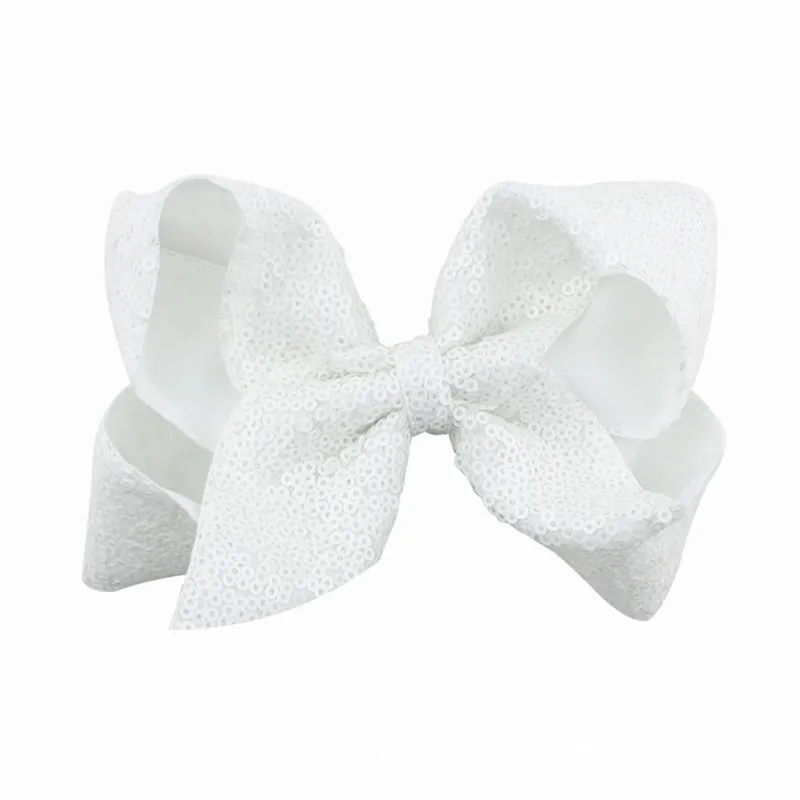 Лента для волос с шелковыми лентами из пайеток шириной 6 дюймов на клипсе "Alligator", бант для волос с заклепками, головные уборы для девочек, аксессуары.