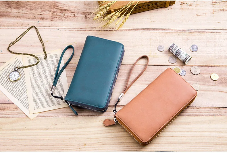 SOUTH GOOSE Fashion Leather Wallets Men RFID Anti Theft Business Long Clutch Wallets Women Large Capacity Travel Passport Purse