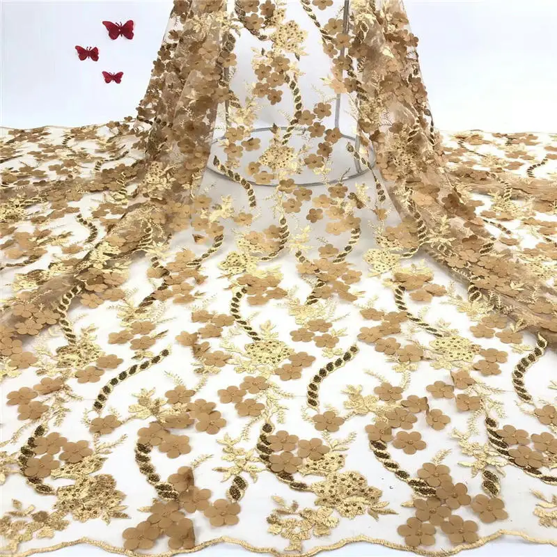 Африканский кружевной ткани 2019 высокое качество 5 метров кружева тюль в