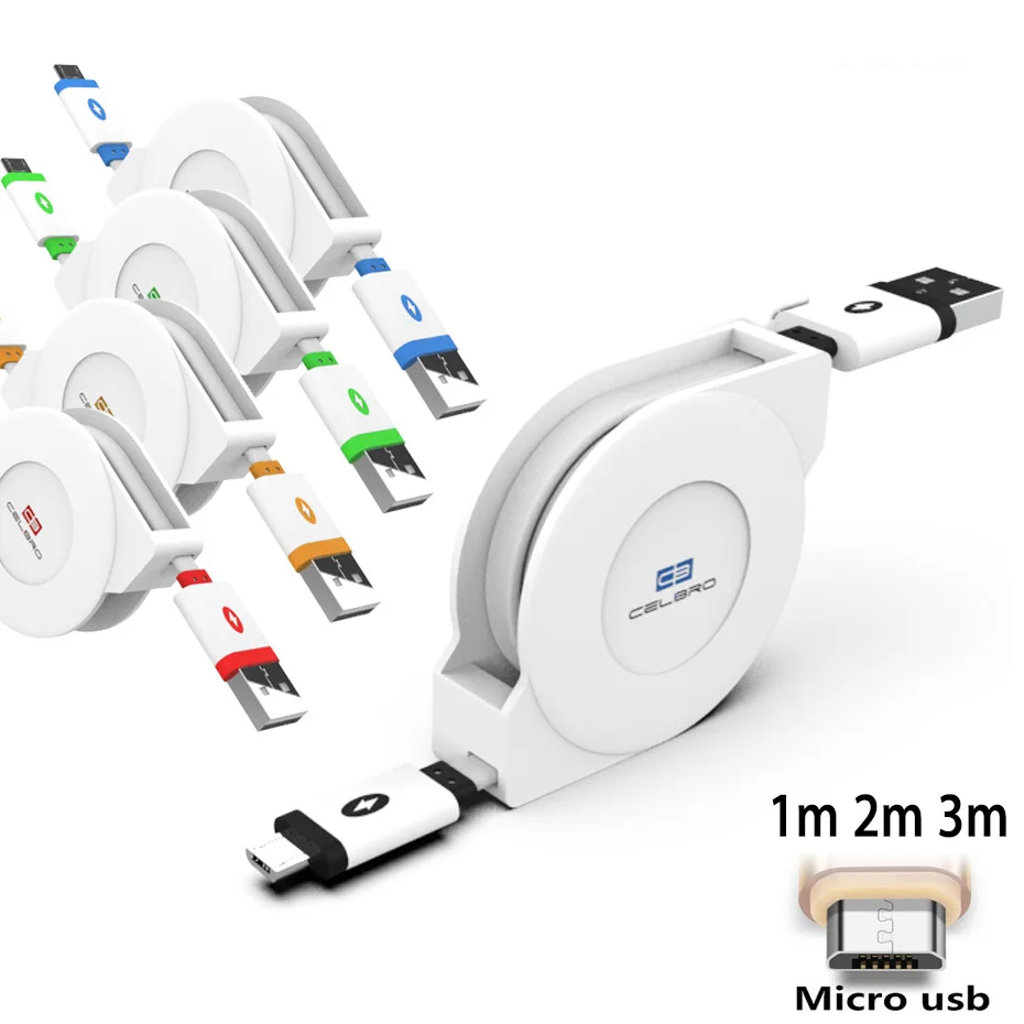Выдвижной Micro usb Зарядное устройство кабель 2/3 метра для Huawei P10 Lite samsung Galaxy A6 A7 J3 J5 J7 с эффектом приближения c зарядкой Micro-usb кабель провод