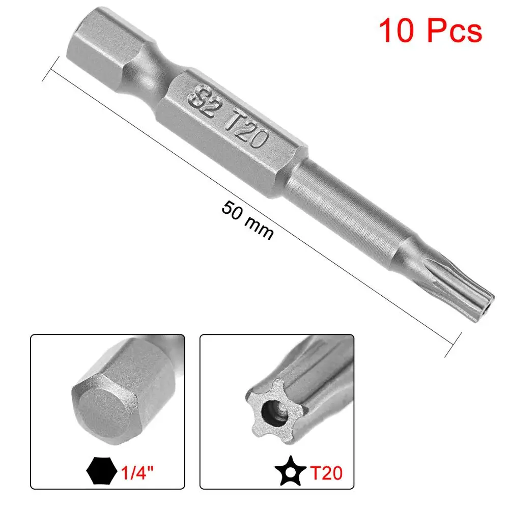 UXCELL новинка 10 шт. 50 мм 1/4 &quotшестигранный хвостовик T10 T15 T30 T27 T40 T25 T8 магнитная