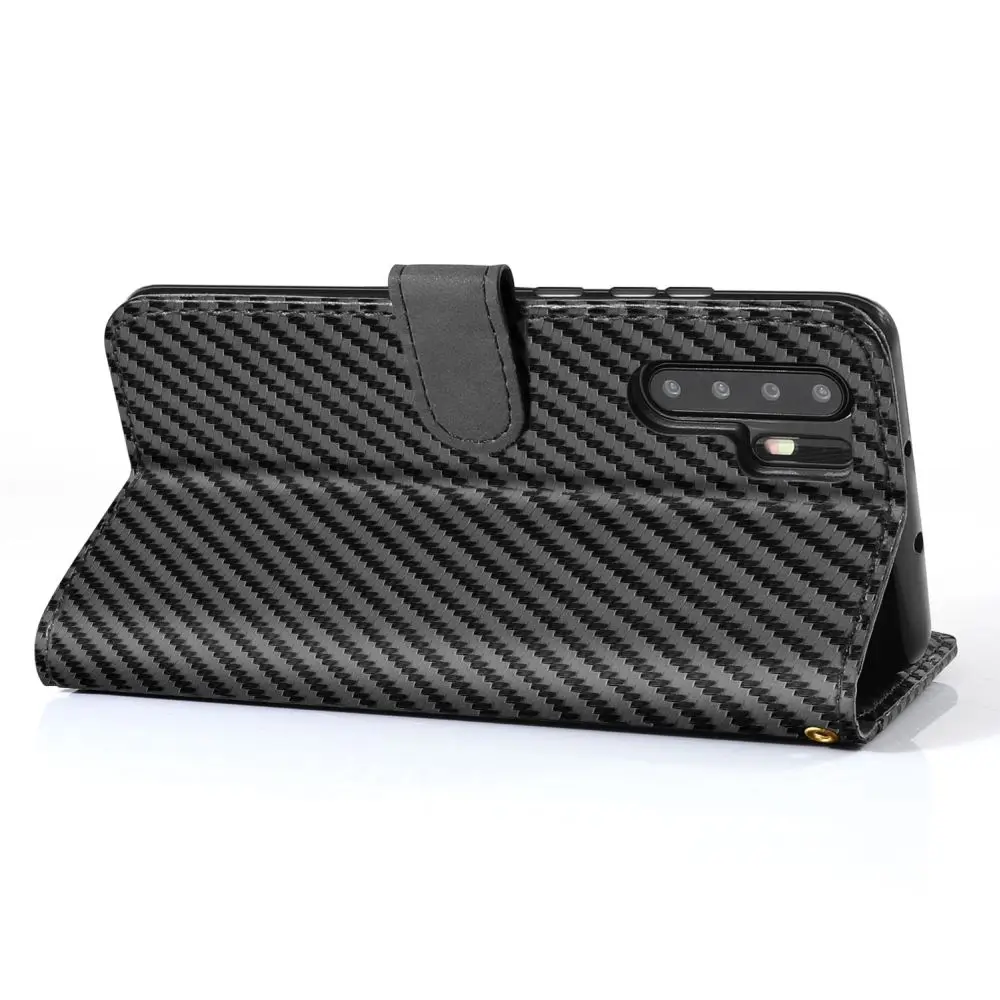 L-FADNUT из углеродного волокна Кожаный чехол-бумажник для HUAWEI P20 P30 Pro Роскошный кошелек держатель для карт Kickstand Высокая защитная крышка Капа