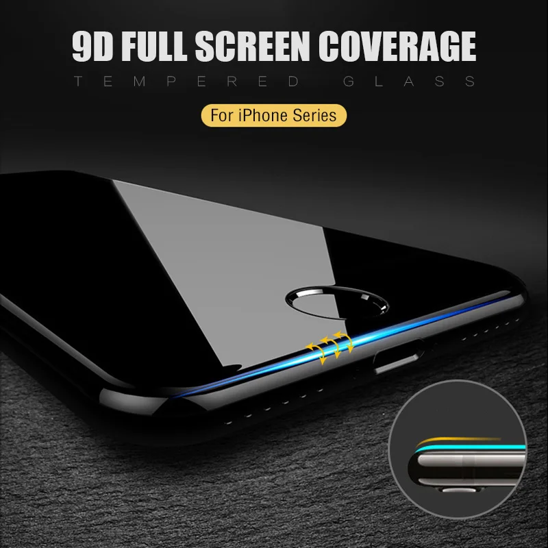 9D закаленное стекло для iPhone 6S 7 8 6 Plus X XR XS Max стекло для iPhone 11 Защита экрана для iPhone 11 Pro Max защитная пленка