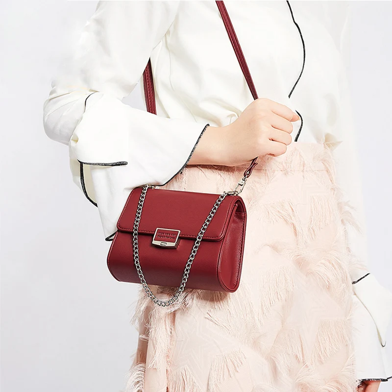 2018 модная женская сумка с цепочками сумки через плечо из искусственной кожи