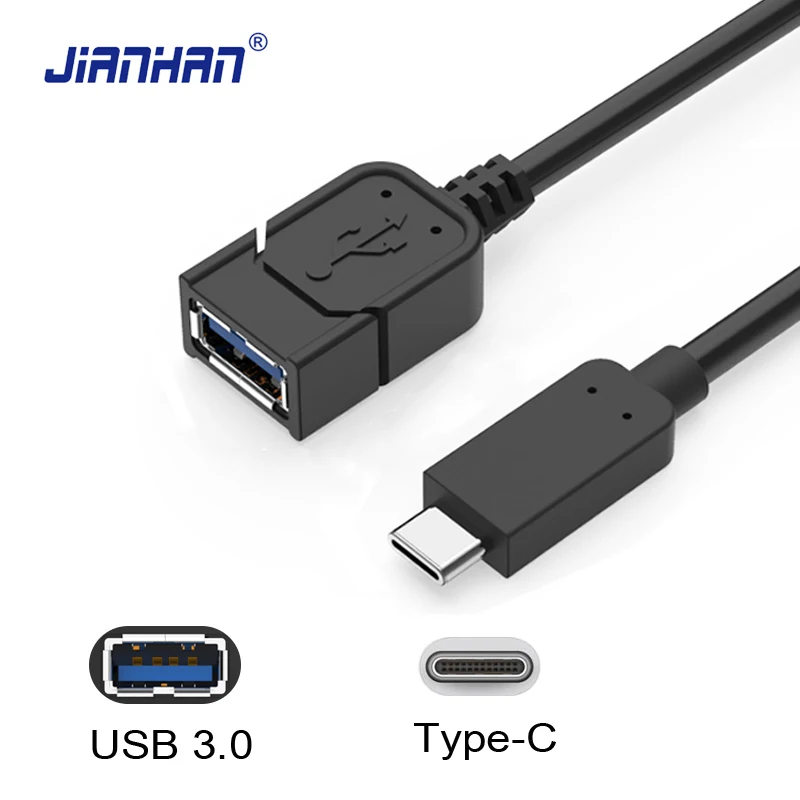 Адаптер JIANHAN Type C к USB 3 0 OTG кабель для передачи данных разъем Huawei P9 Xiaomi 4C 5 Samsung S8