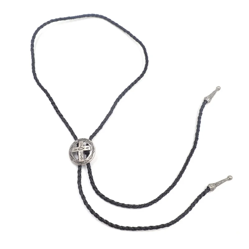 Lychee готический панк ретро металлический крест Синтетический Кожаный Галстук