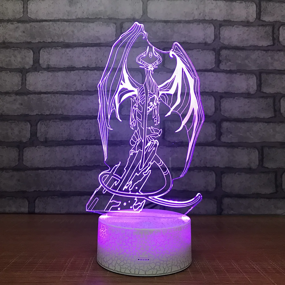 Usb лампа Bone Dragon 3d креативный подарок энергосберегающий детский ночник с белой