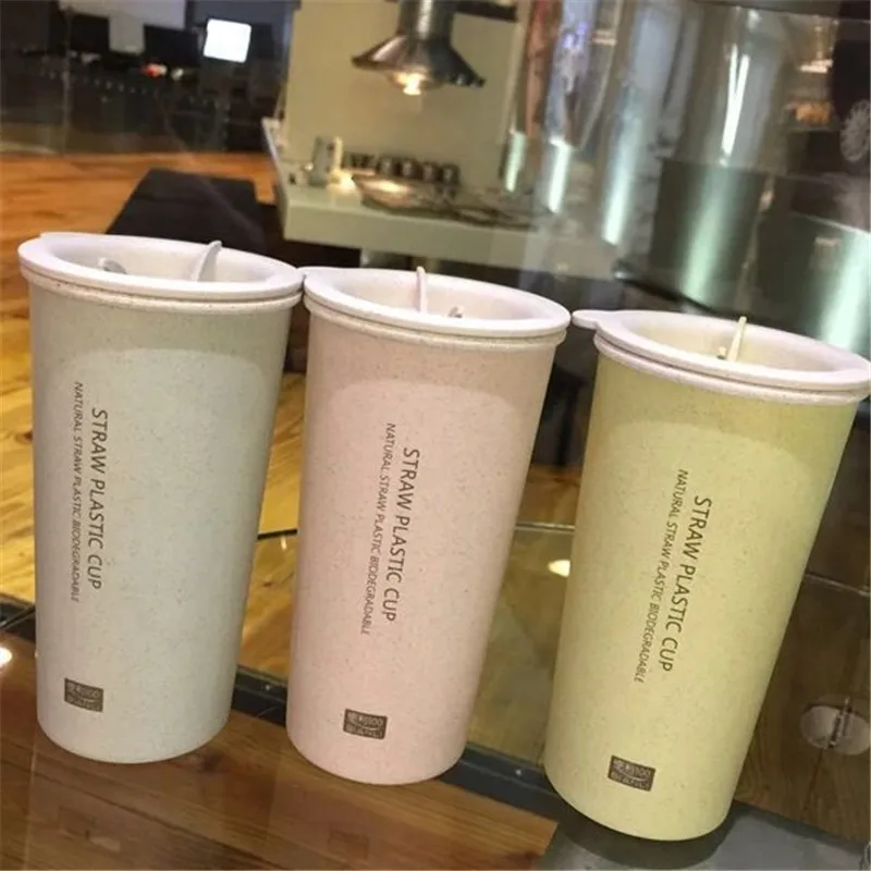 BPA бесплатно Творческий пшеницы соломы пластиковые кружки портативный Кружка