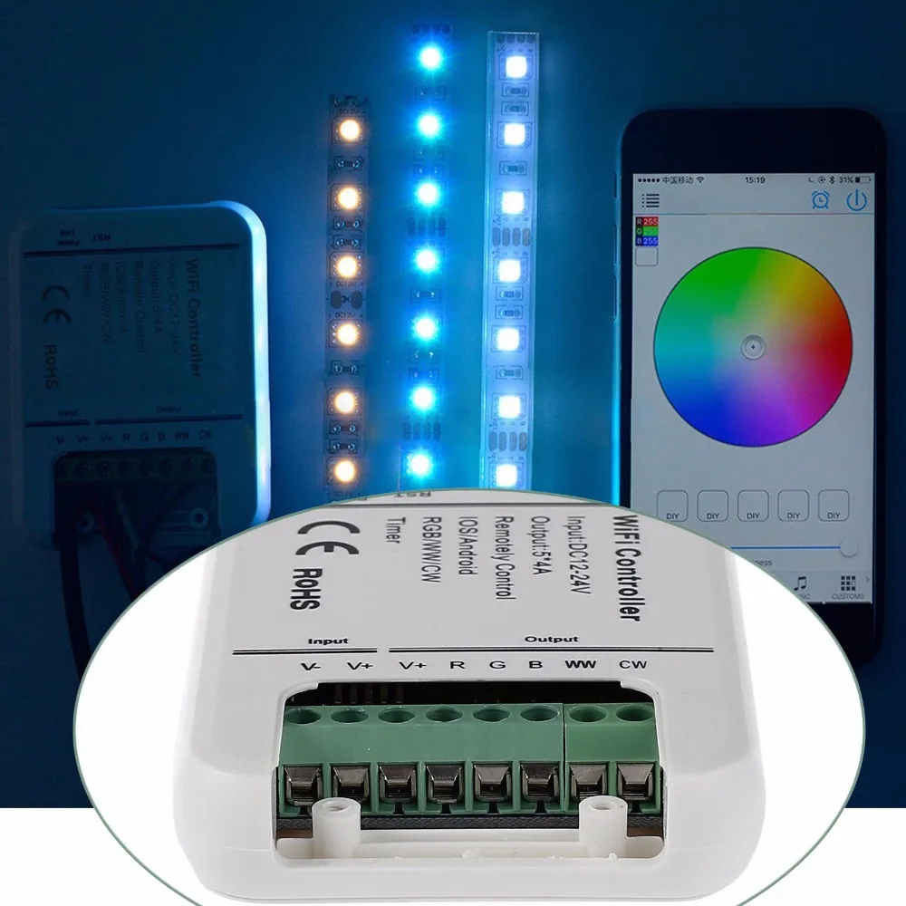 Neoteck беспроводной RGB Wifi LED контроллер полосы IOS Android смартфон 12В-24В 20А APP для MiLight Rgb DC