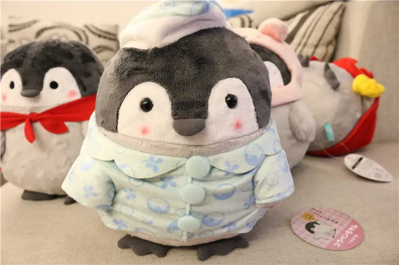 1 шт. японские Kawaii мягкие игрушки положительный энергетический пингвин плюшевые куклы маленькая девочка кролик шляпа игрушечный пингвин куклы 25 см