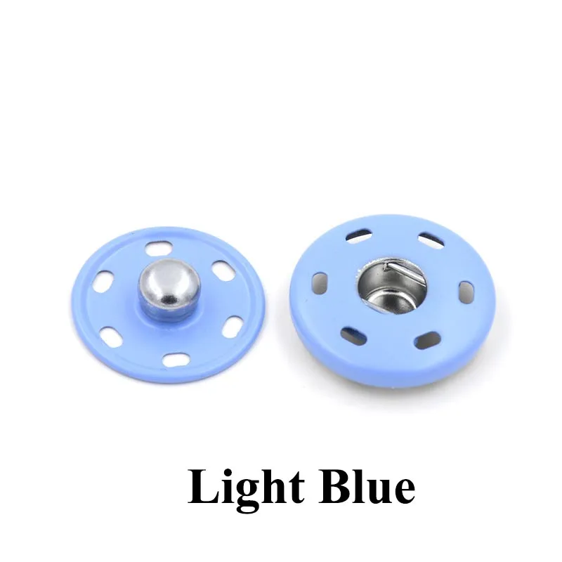 light blue Meetee 20 штук 12/15/19/21/25 мм металлические застежки-кнопки куртка из искусственной кожи pu ветровка Невидимый/простеганные аксессуары «сделай сам» - Цвет: light blue