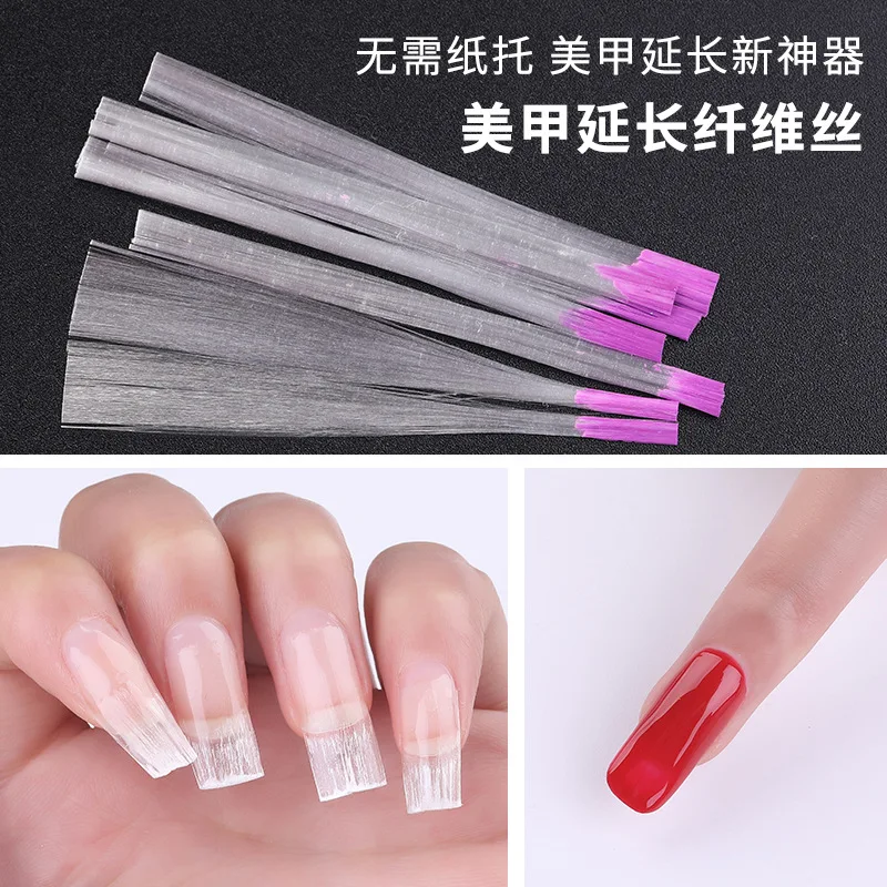 10Pcs Nail Art Fiberglass for UV Gel DIY Nails White Acrylic Extension Tips With Scraper Spa Tool | Красота и здоровье