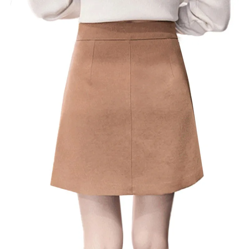 Girls Skirts Autumn/Winter Pocket Waist Fashion Mini Zipper Skirt High For Velvet Women | Женская одежда