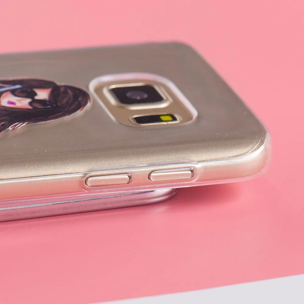 Чехол для samsung galaxy s6 s6edge плюс s5 S6edge + s7 s7edge прозрачный силиконовый Фрукты Цветы