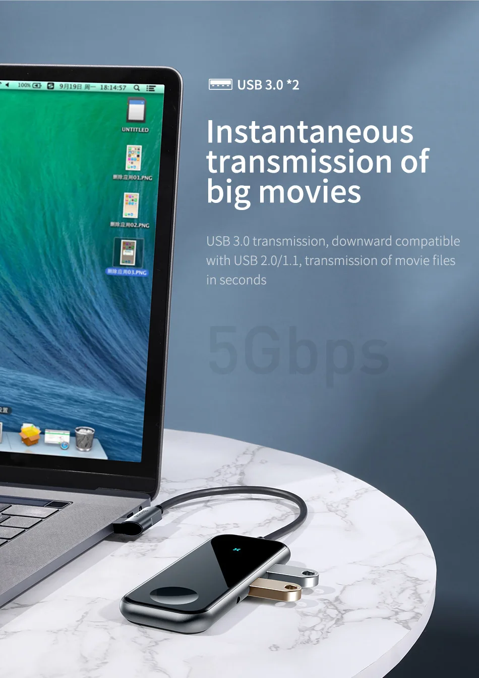 Baseus концентратор USB Type C к HDMI RJ45 Мульти USB 3,0 адаптер питания для MacBook Pro Air iWatch док-станция 3 порта USB-C usb-хаб разветвитель