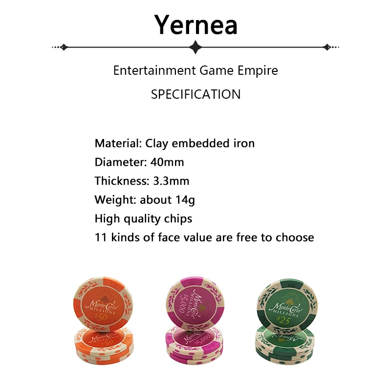 Yernea 25 шт./лот доллар пшеничная глина покерные чипсы монеты Бакара Техасский