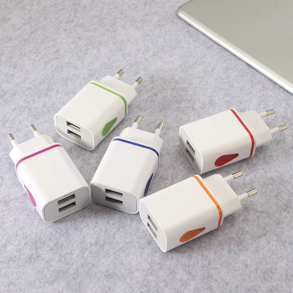 5v 2.1A световой 2USB концентратор Fast ethernet USB Зарядное устройство для samsung Meizu Xiaomi huawei iphone Зарядное устройство ЕС Подключите адаптер планшеты разъем питания