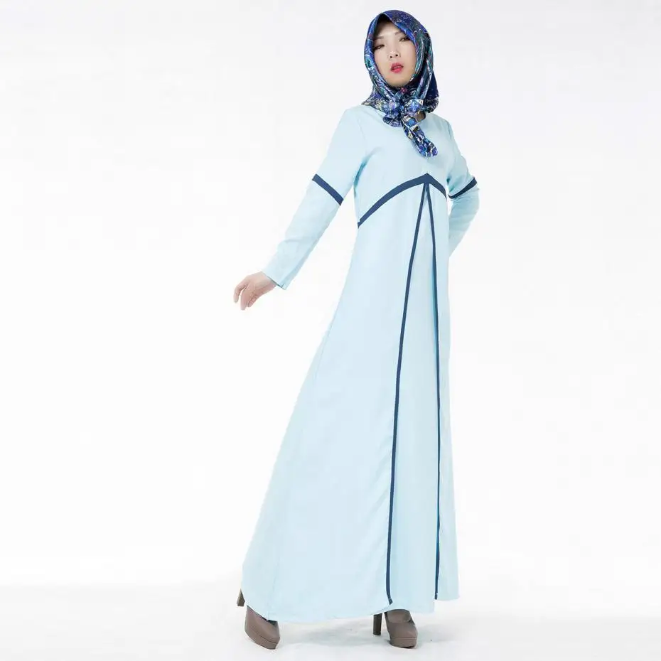 2017 Cotton Maxi Dress Для Мусульманских Женщин Стиль Мода Твердые Vestido Feminino Повседневная О
