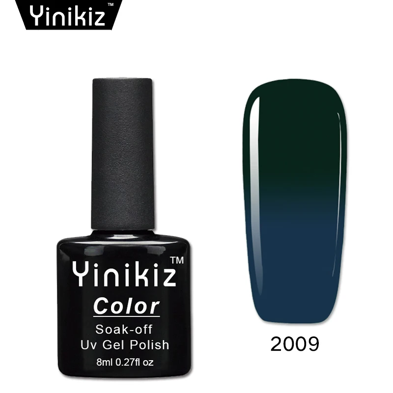 2009 Yinikiz темно-серая серия гель лак изменение температуры Гель-лак для ногтей замочить от цветной Led хамелеон - Цвет: 2009