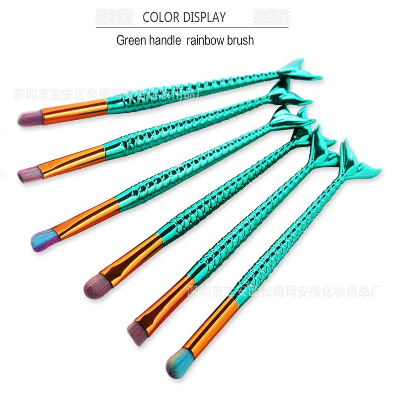 Набор кистей для макияжа русалка 6 шт. | Красота и здоровье