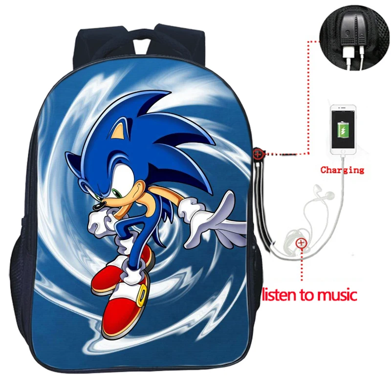 Sonic зубная щётка USB заряд рюкзак для учеников, мальчиков и девочек сумки модные школьные сумки для подростков повседневные Для мужчин Для женщин подростков распылитель ранцевого типа для с - Цвет: 16