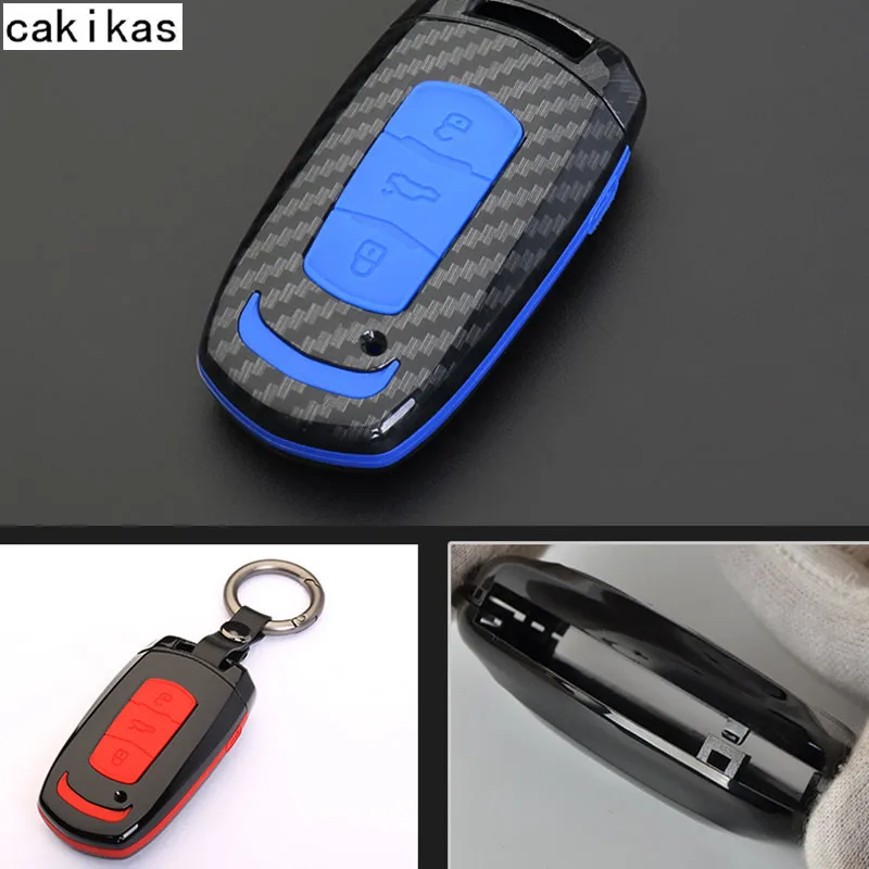 Carbon Fiber Silicone Car remote key case for Geely Atlas Boyue NL3 EX7 Emgrand X7 EmgrarandX7 SUV GT GC9 borui | Автомобили и