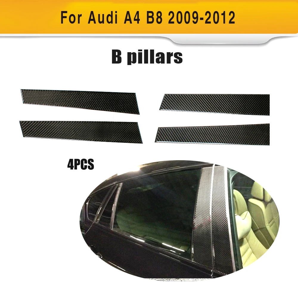 Углеродное волокно автомобиля B столб планки для Audi A4 B8 и S4 & Sline база седан 2009