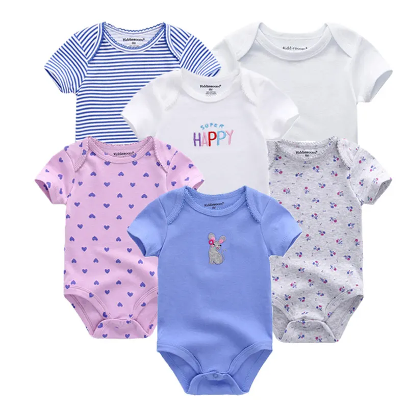 Clothing Sets6022 Г., 6 шт./партия, детская одежда хлопковая одежда с единорогом для маленьких девочек Одежда для новорожденных мальчиков Комплекты одежды для малышей с короткими рукавами Roupa de - Цвет: Clothing Sets6022