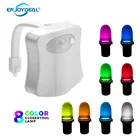 Светодиодный ночник для ванной и туалета, 8 цветов, включается движение тела, включаетсявыключается, умный водонепроницаемый светильник с датчиком освещения сиденья