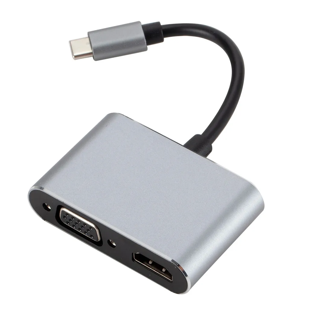USB C к HDMI 4K VGA адаптер 3 1 Type видео конвертеры для 2019 Новый Macbook Pro/Chromebook