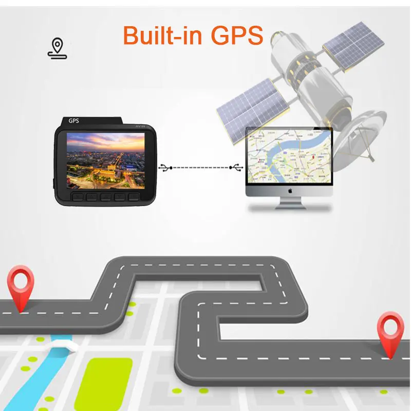 Автомобильный видеорегистратор Novatek 96660 Wi Fi 4K 2160P GPS две камеры ночное видение